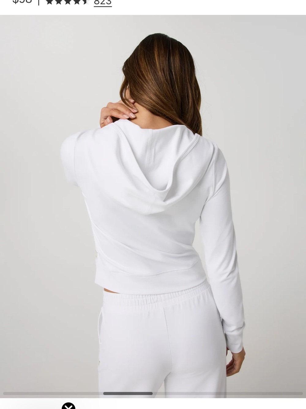 Vuori set sz medium  Halo Essential White Wide Leg Pant and Zip-Up Hoodie - Picture 6 of 8